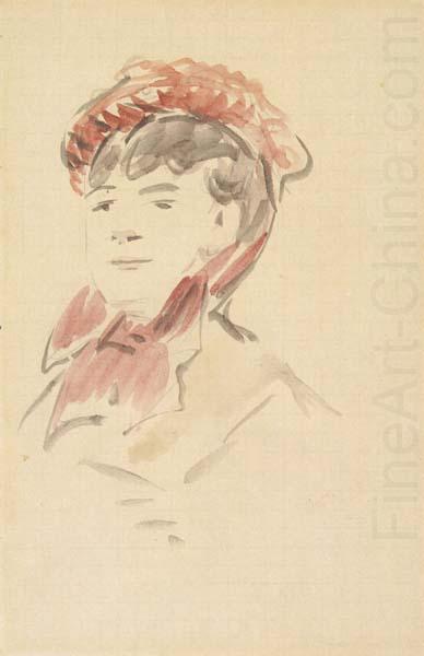 Edouard Manet Femme au chapeau rouge (mk40) china oil painting image